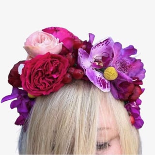 Colourful Headband - Roses, orchids, berries and seasonals flower crown on headband