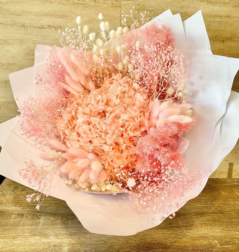 Fairy Floss - Preserved Hydrangea and Dried Flower Bouquet