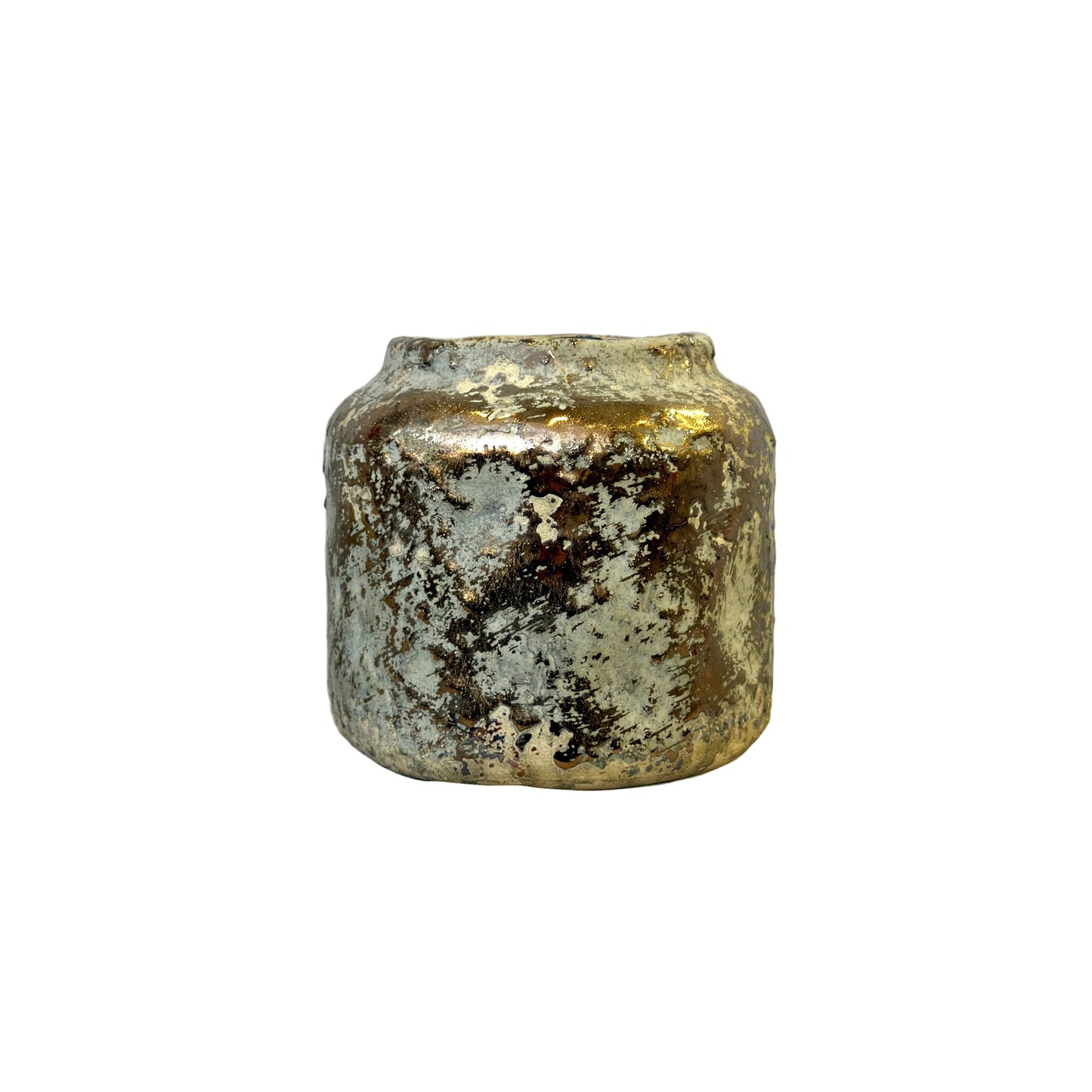 Gold Textured Unique Ceramic Vase - Medium
