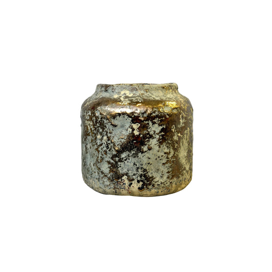 Gold Textured Unique Ceramic Vase - Medium