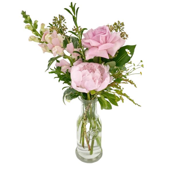 Honesty - Bud Vase Pink Rose & Peony