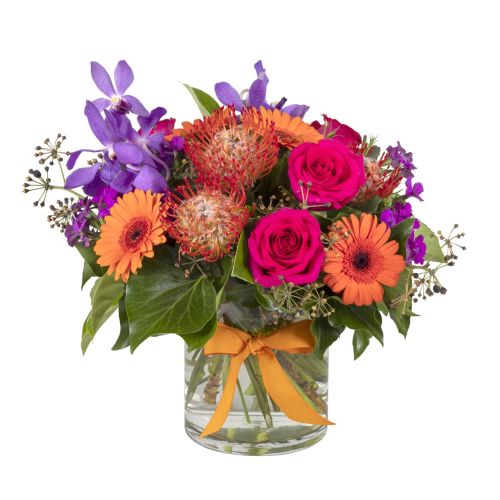 Sassy Blooms - Vibrant Flower Arrangement in Vase (Interflora)