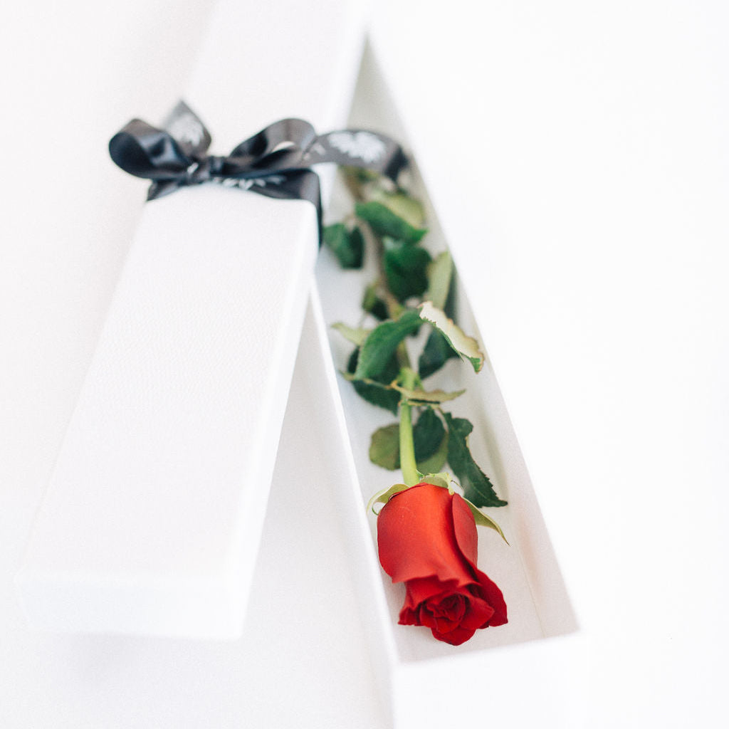 Single Red Rose Box Valentines