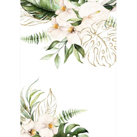 Tropical Flowers Cornered - Gift Card