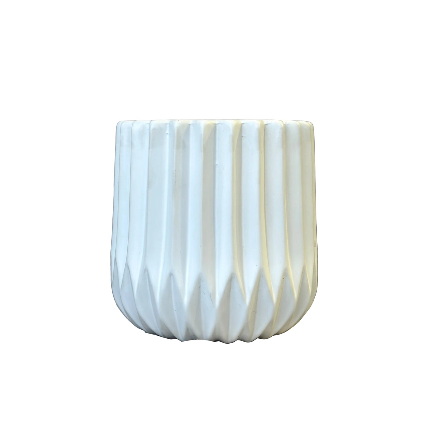 White Unique Textured Ceramic Vase - Medium