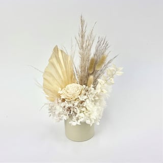 Petite Dried & Preserved Neutral Flower arrangement in ceramic