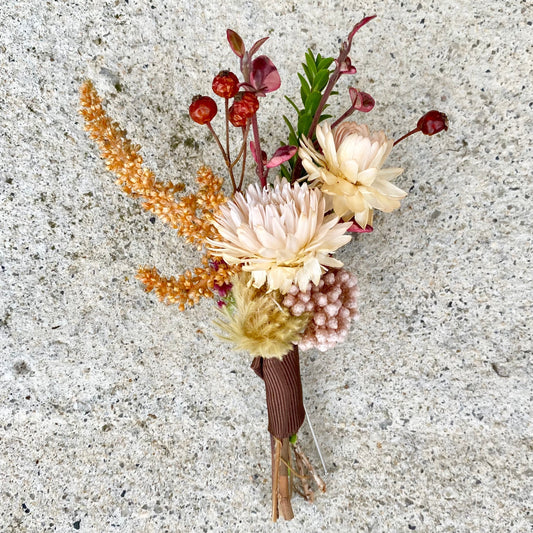 modern native grooms lapel wedding buttonhole flower Melbourne