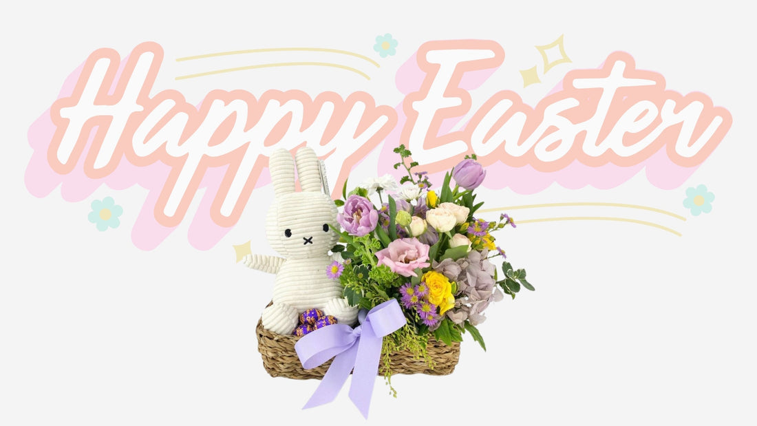 Happy Easter Flowers Melbourne – Miffy Bunny and Flower Basket Gift