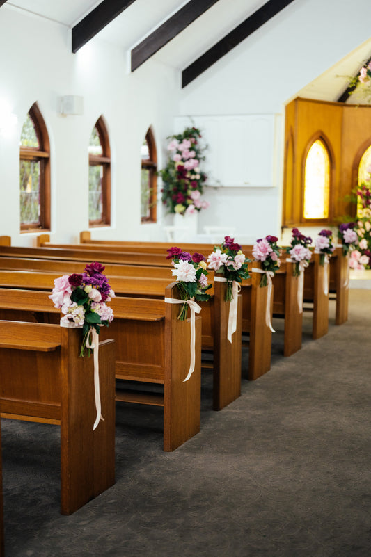 Transform Your Wedding Aisle with Pew End Flowers from Lillypad Flowers - Your Melbourne Florist