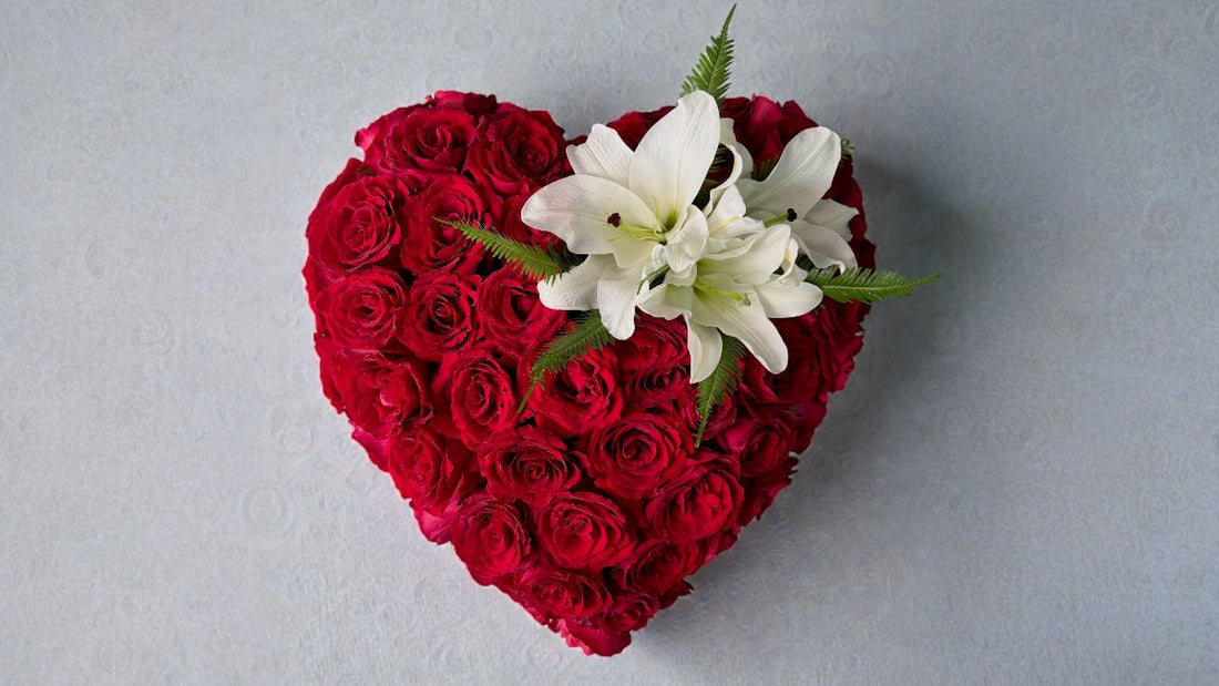 Red Rose Heart Wreath Melbourne | Funeral Wreaths by Lillypad Flowers