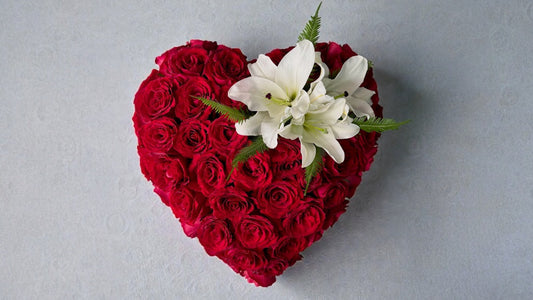 Red Rose Heart Wreath Melbourne | Funeral Wreaths by Lillypad Flowers
