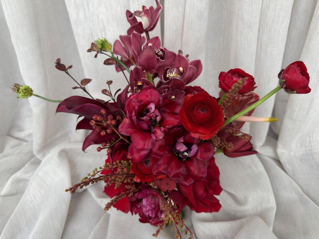 Red Wedding Flowers Melbourne - Three Foxes Heidelberg Wedding