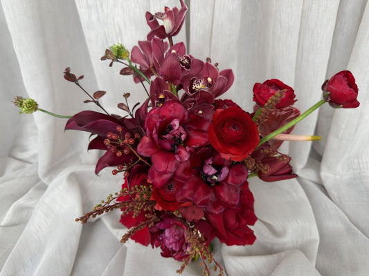 Red Wedding Flowers Melbourne - Three Foxes Heidelberg Wedding