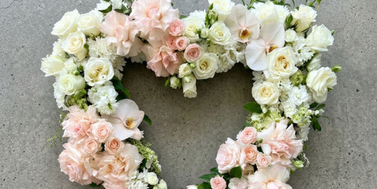 Soft Blush Pink White Roses Orchids Stock Hyacinth Wreath Melbourne Florist