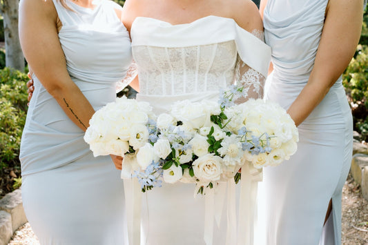 Penelope and Alistairs Meadowbank Estate Wedding - Timeless White Blooms with Soft Blue Details