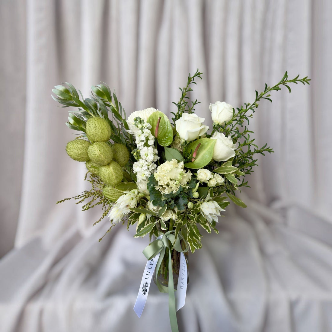 Elegant White and Green Birthday Flowers Delivered to Reservoir