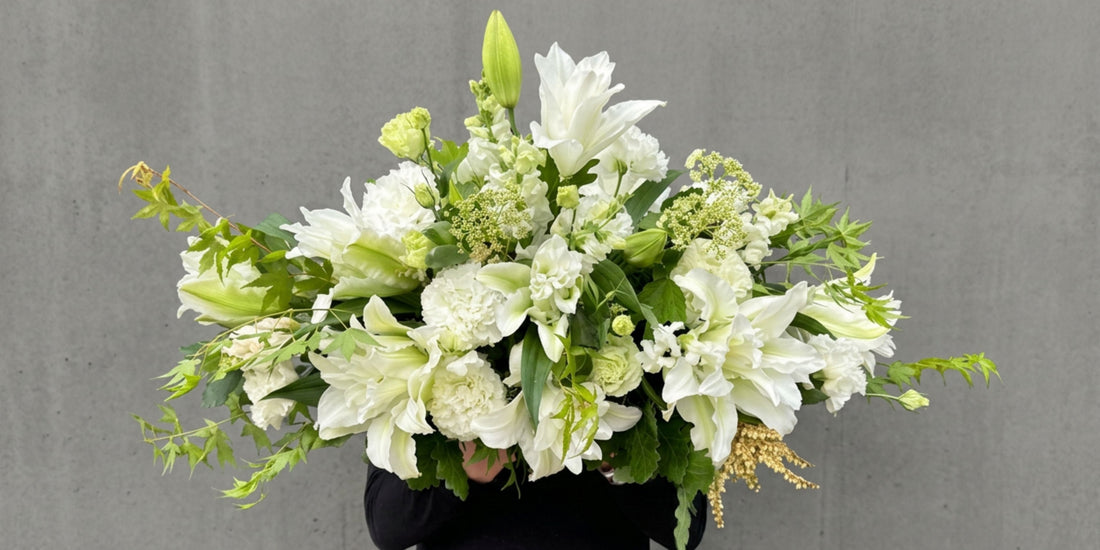Custom White Coffin Flowers Delivered to Abbey Funerals Thomastown