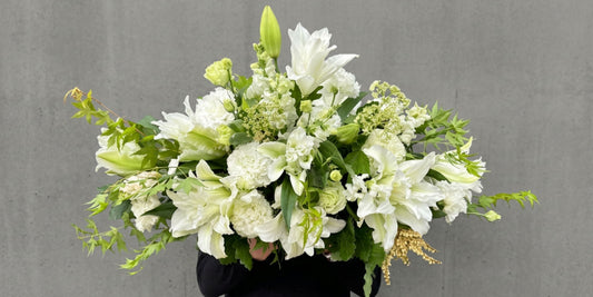 Custom White Coffin Flowers Delivered to Abbey Funerals Thomastown