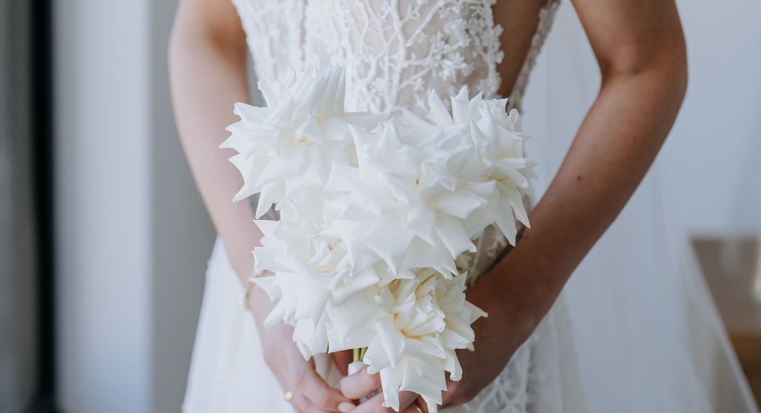 White Wedding Rose Bouquets for Melbourne Brides and Bridesmaids