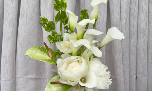 Modern White and Green Bridal Bouquet for a Hotel Windsor Melbourne Wedding