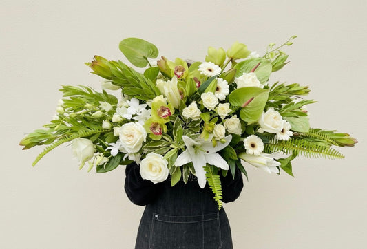 Elegant White Funeral Casket Flowers Delivered to CG Moody & Daughter Funerals in Pascoe Vale