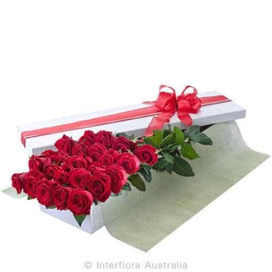 24 Long Stem Red Roses in Gift Box