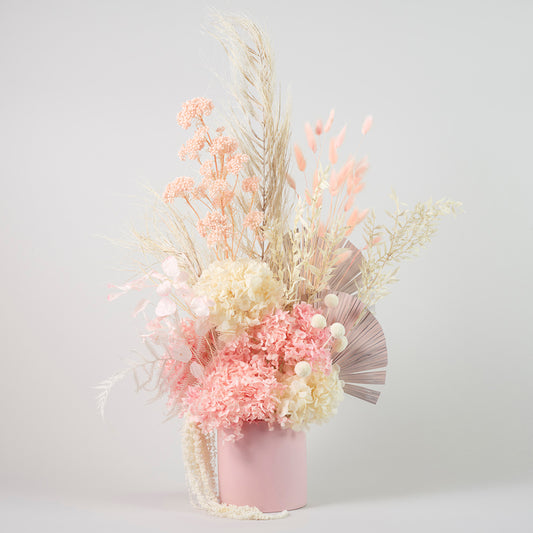 Chaka - Preserved & Dried Pastel Pink & Cream Flowers