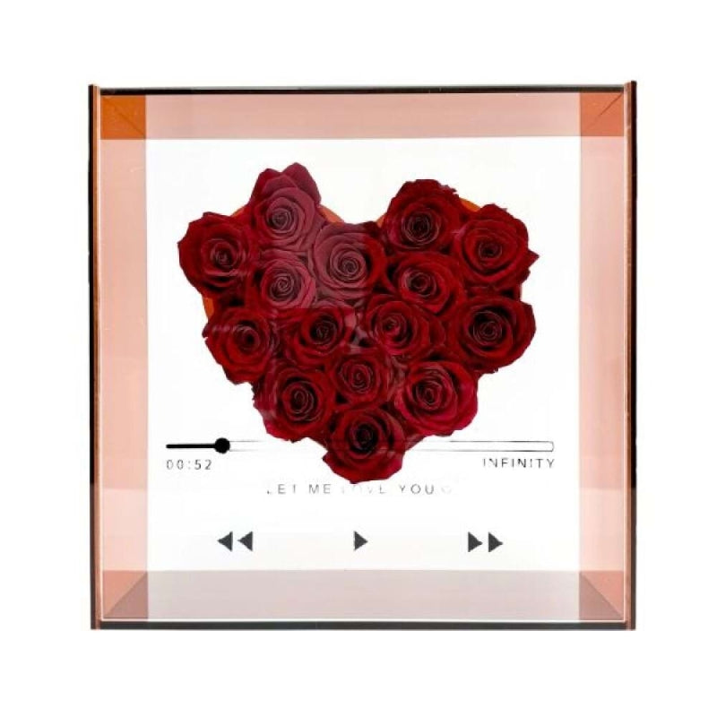 Cupid - Preserved Red Rose Heart In Clear Box