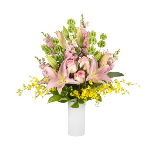 Enchanted Florals - Elegant Lily and Orchid Vase Arrangement (Interflora)