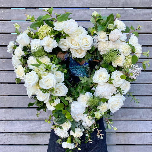 Endless - White Heart Wreath