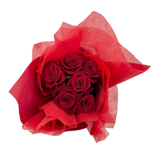 Jazmin 6 Red Rose Bouquet Valentines Day