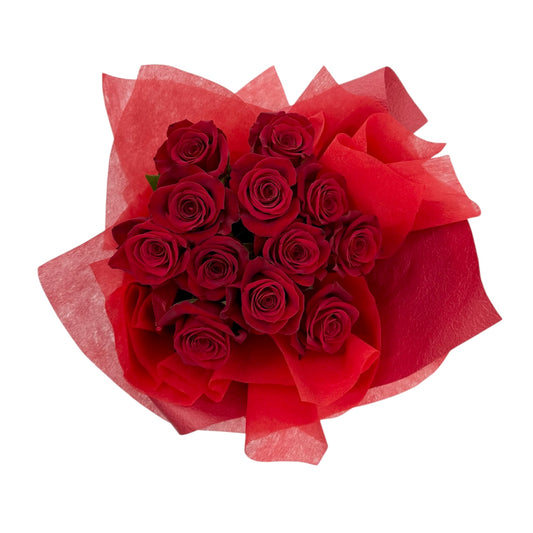 Hannah -  Premium 12 Long Stem Red Rose Bouquet
