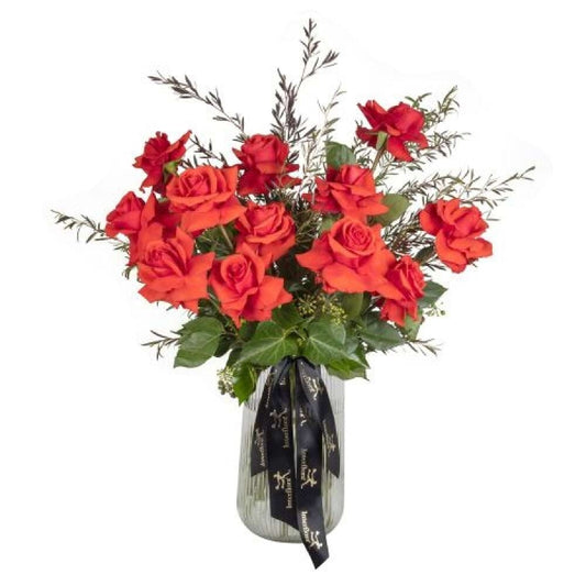 Reflexed Roses En Masse - Rose Vase Arrangement (Interflora)