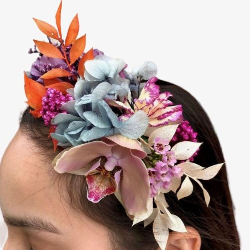 Side Headband - Flower Headband in Soft Pastel Tones