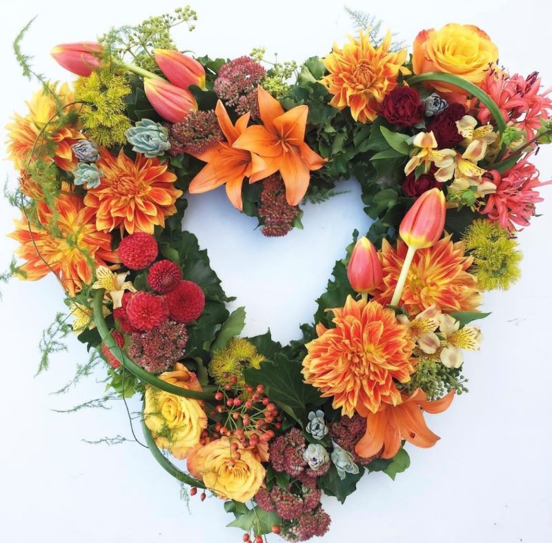 Sunset - Heart Wreath in Autumn Colours