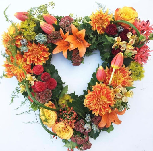 Sunset - Heart Wreath in Autumn Colours