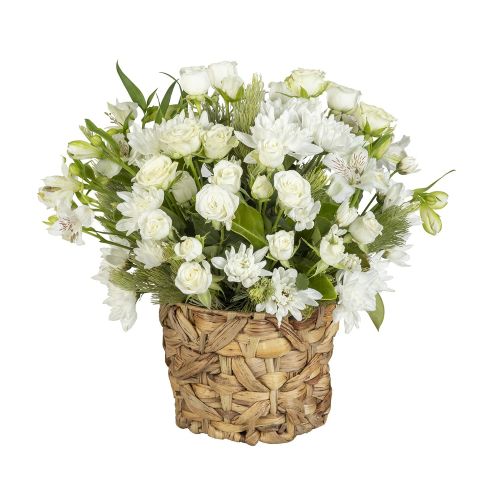 Sympathy Rose Basket - Spray Rose & Alstroemeria Arrangement (Interflora)