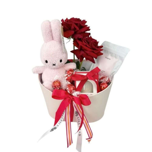 Thrive - Pink Miffy, Red Rose, Bath Soak, Chocolate, Candle & Diffuser Valentines Gift Hamper