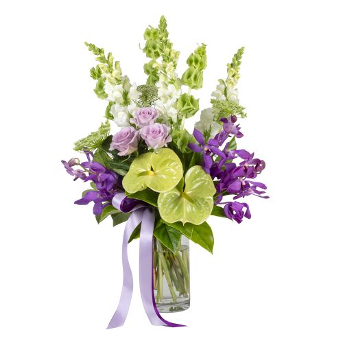 Vibrance - Purple & Green Vase Arrangement (Interflora)
