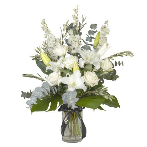 White Lily-Rose - Oreintal lilies, roses and delphiniums (Interflora)