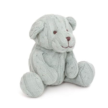 Knitted blue teddy bear new baby boy gift melbourne florist  