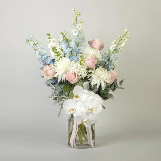 New Baby Flowers - Pastel Flowers Vase Arrangement