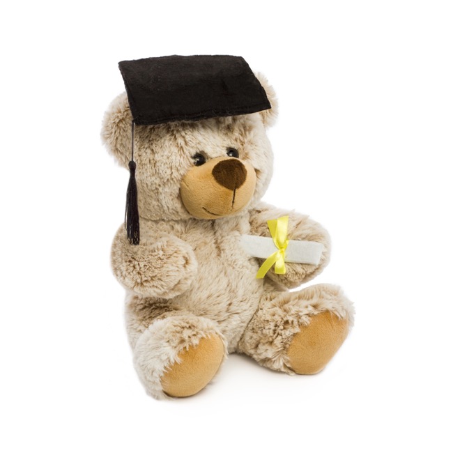 Soft cuddly quality graduation teddy bear.