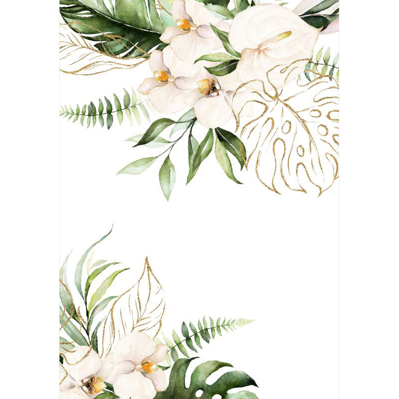 Tropical Flowers Cornered Card